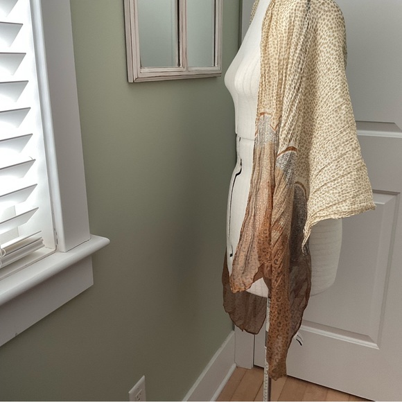 NICOLE MARCIANO, AMBER AND CREAM SCARF, VINTAGE - Picture 5 of 9